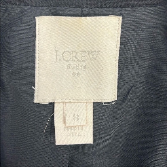 J. Crew Wool Suiting Blazer Black Two Button Pointed Notched Collar Jacket - Picture 11 of 11